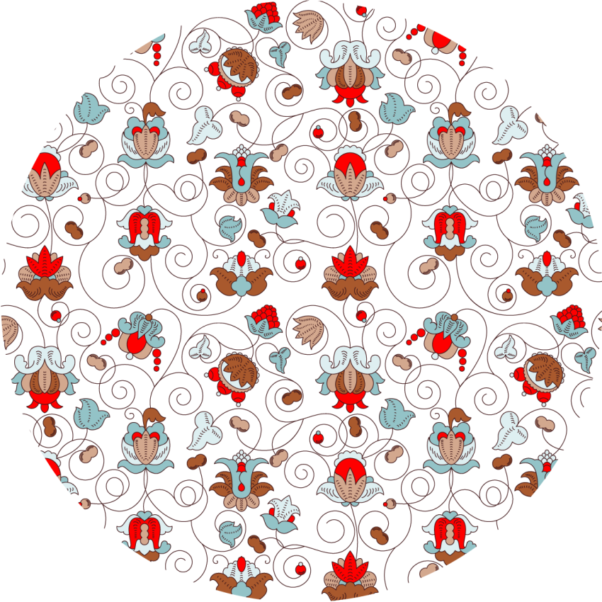 Tappeto vinile fiori accento botanico a spirale circolare - TenStickers