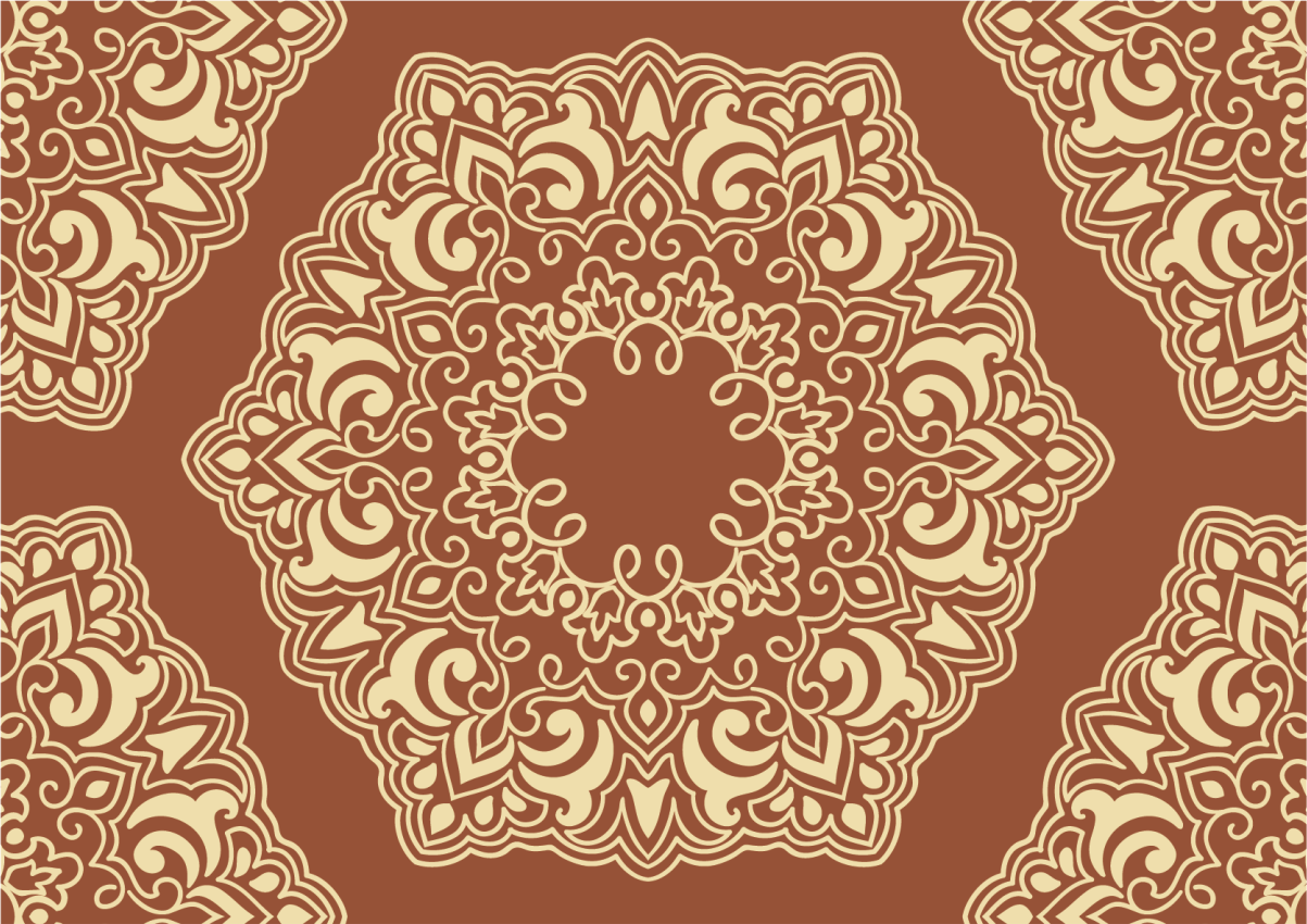 Tappeto vinile Mandala complessa disposizione botanica - TenStickers