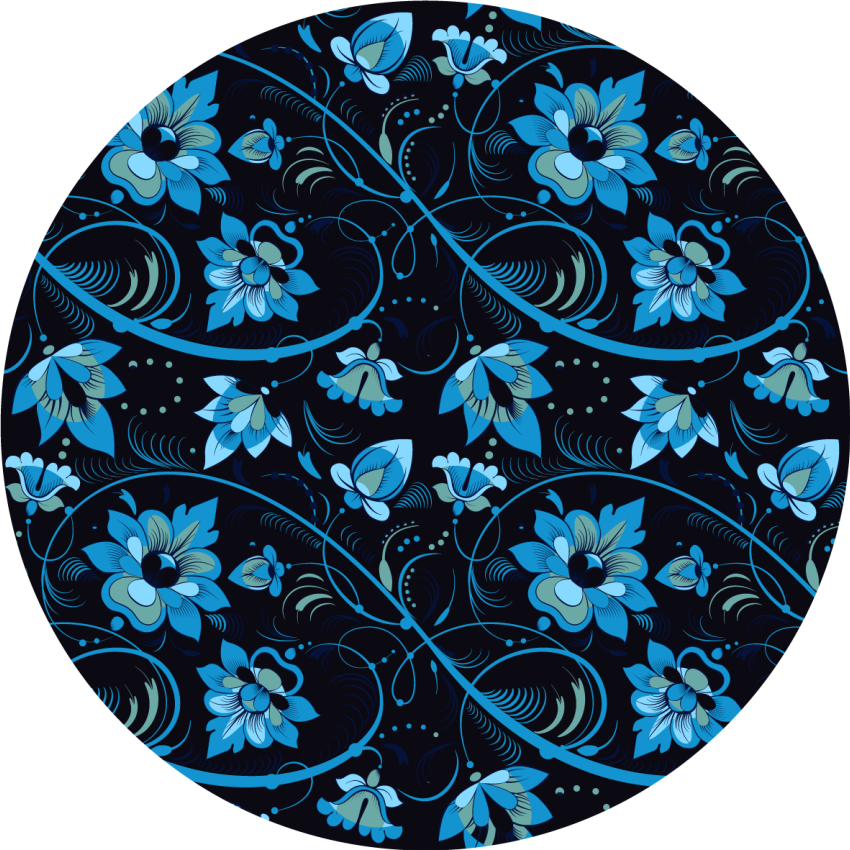 Tappeto vinile fiori motivo blu floreale - TenStickers