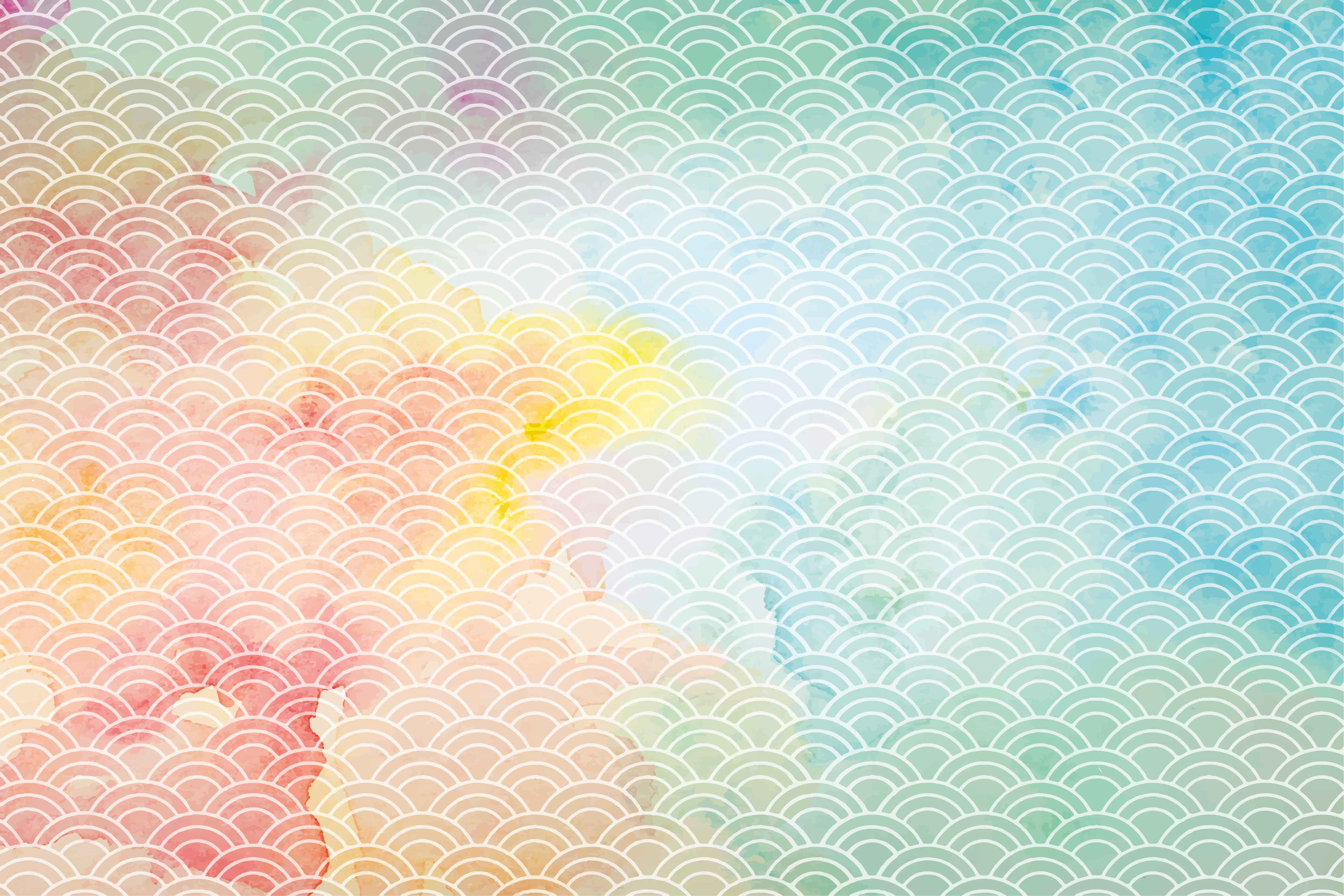 Tappeto vinile geometrico motivo a onde pastello - TenStickers