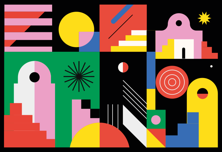 Tappeto vinile geometrico forme moderne e audaci - TenStickers