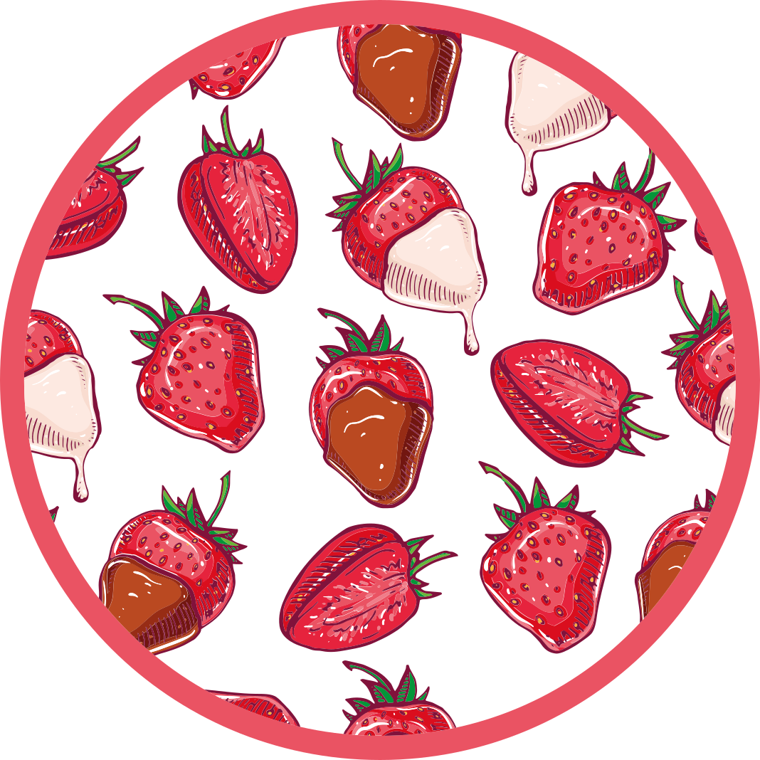 Tappeto vinile rotondo dolce delizia alla fragola - TenStickers