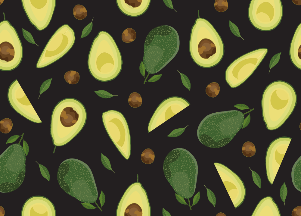 Tappeto pvc cucina motivo avocado - TenStickers