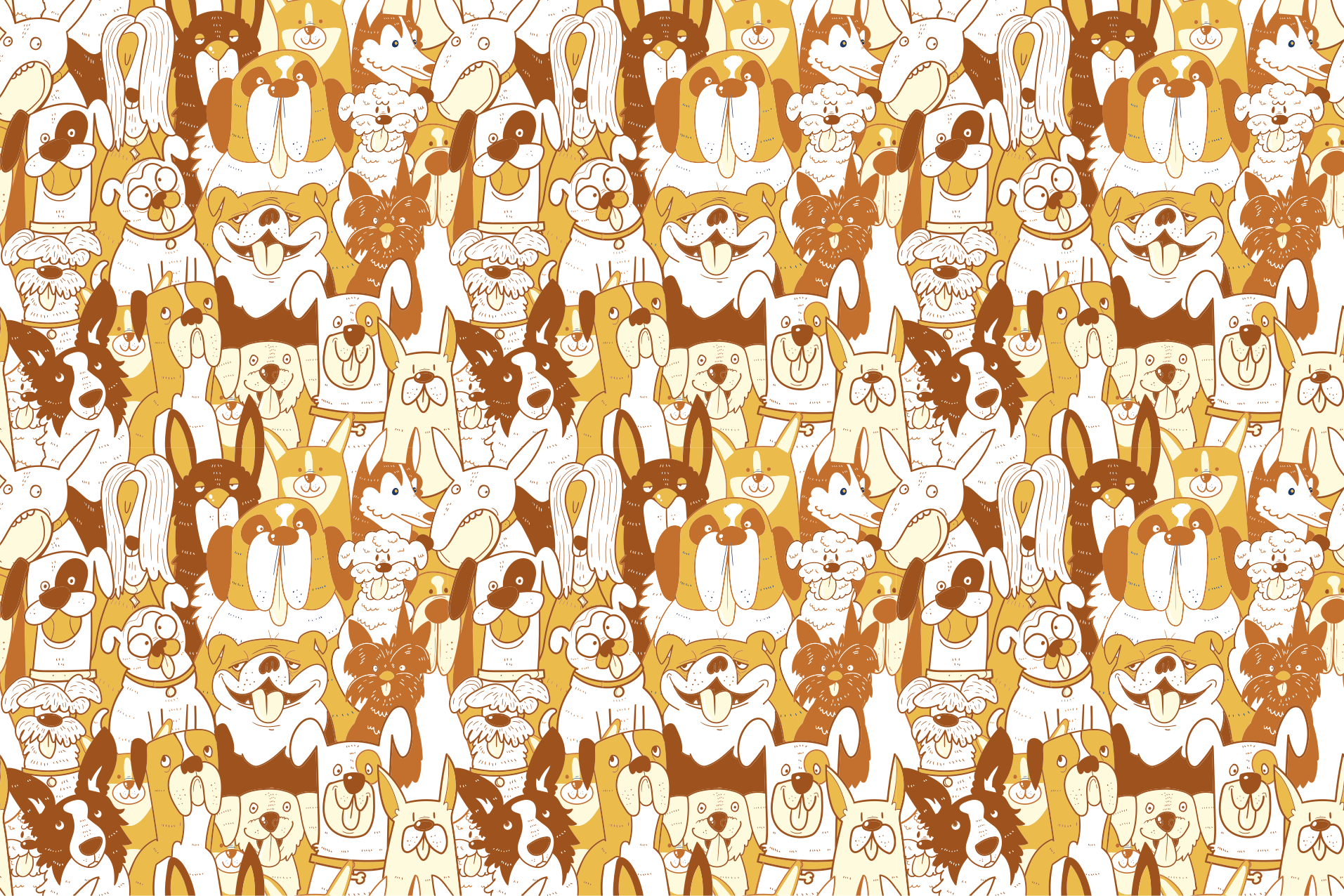 Tappeto vinile animali volti di animali marroni - TenStickers