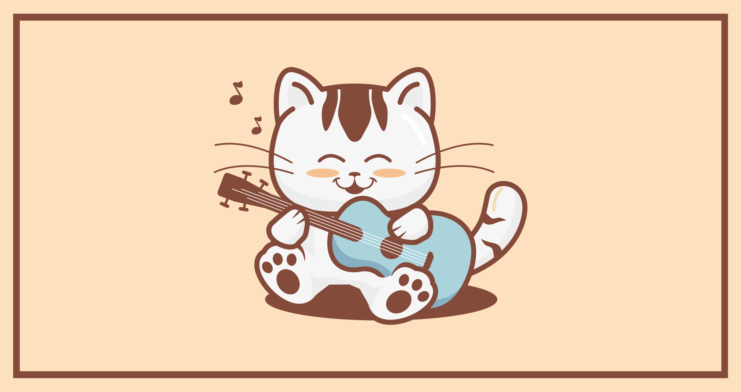Tappeto vinile animali gatto musicista felice - TenStickers
