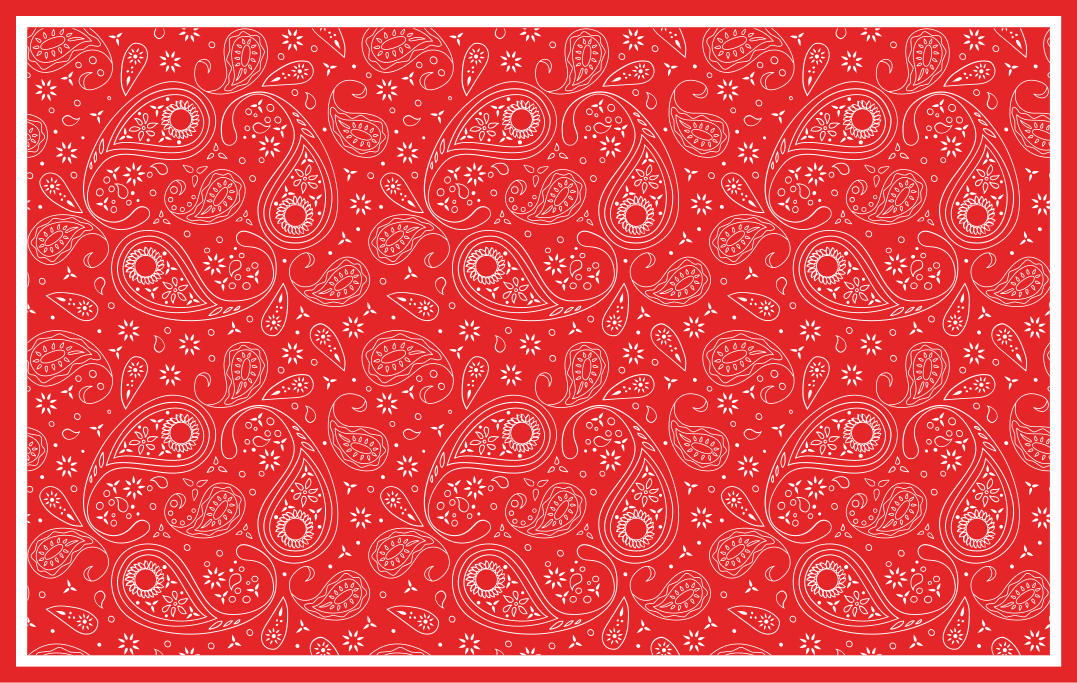 Tappeto vinile mappamondo motivo paisley rosso - TenStickers