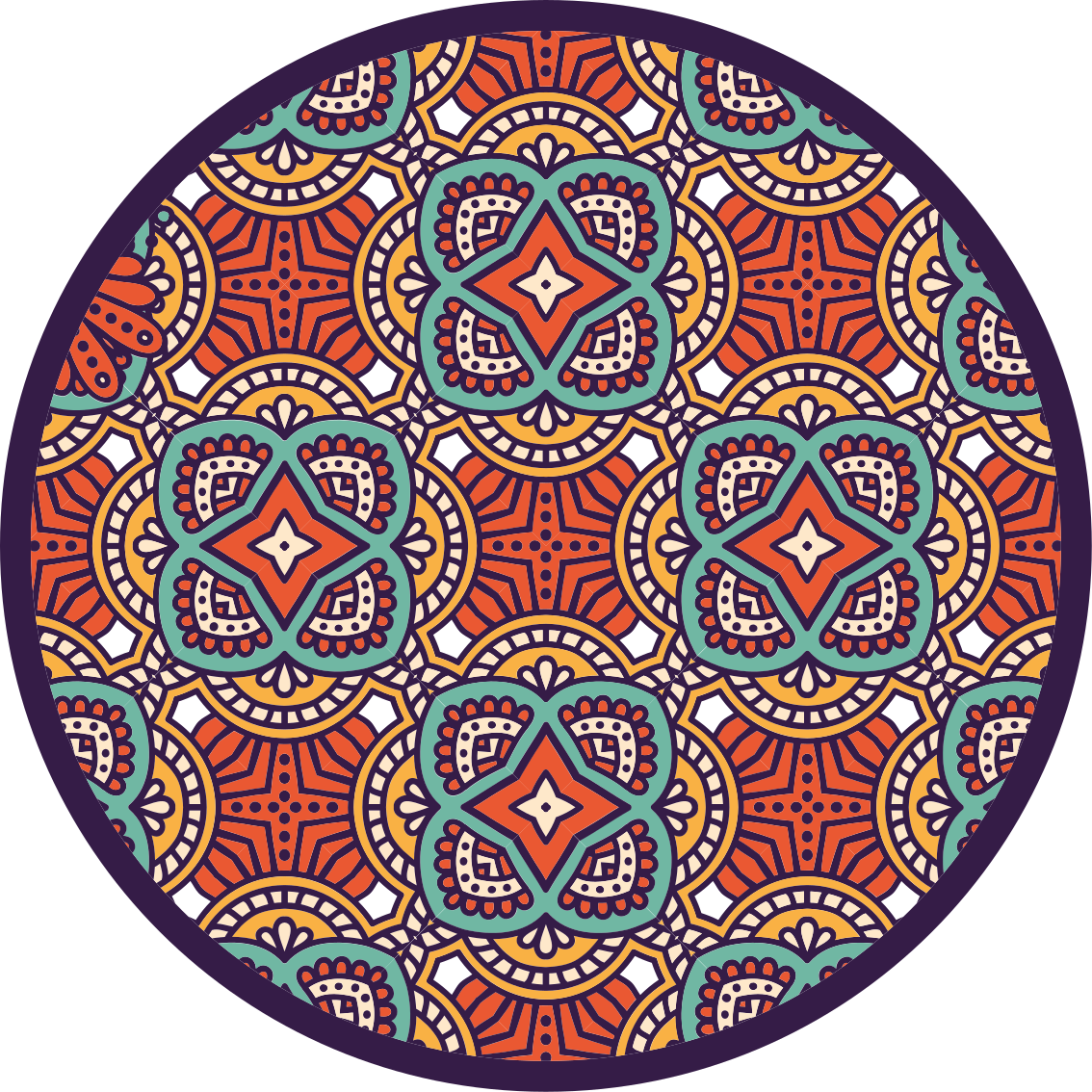 Tappeto vinile Mandala armonia geometrica colorata - TenStickers