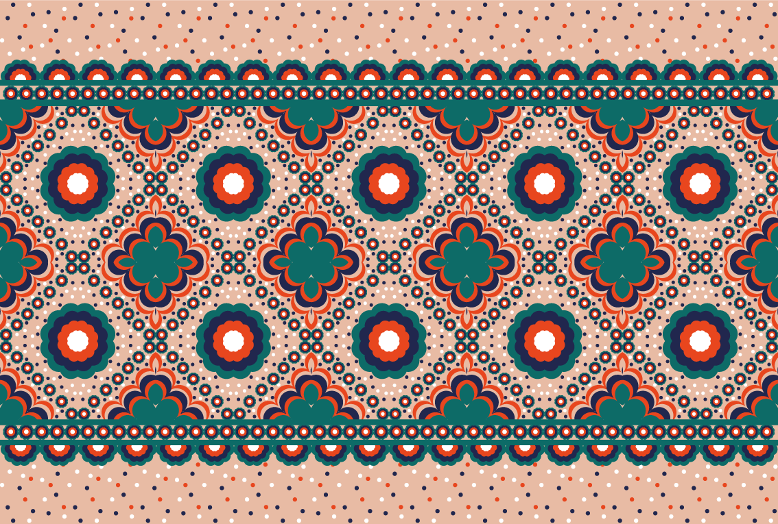 Tappeto vinile etnico motivo floreale audace - TenStickers