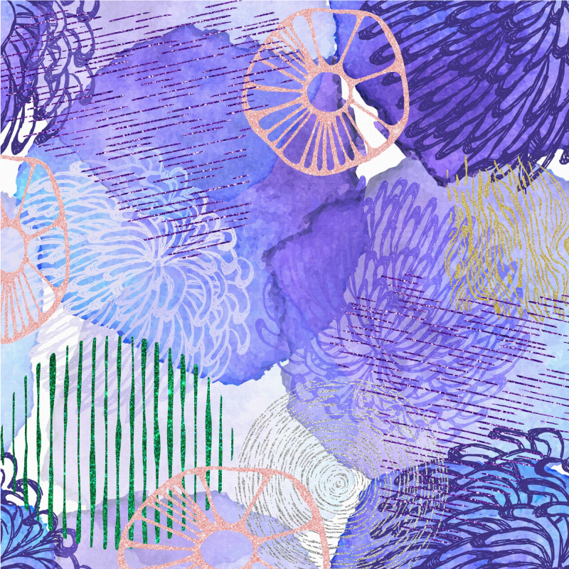 Tappeto vinile bagno motivi floreali a spirale - TenStickers