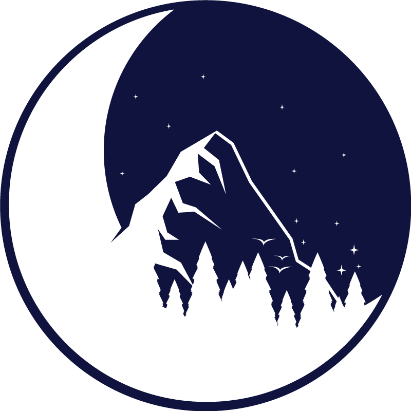 Tappeto vinile natura vista della luna di montagna - TenStickers