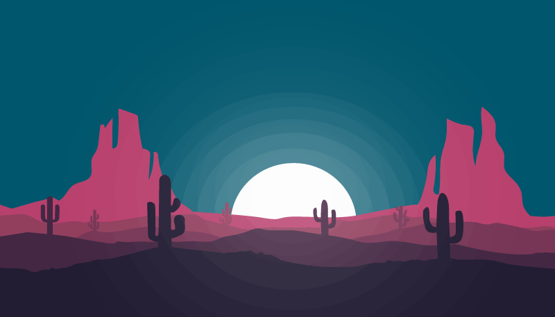 Tappeto vinile natura scena del tramonto nel deserto - TenStickers