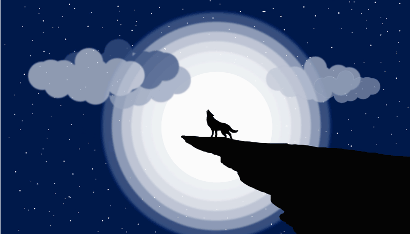 Tappeto vinile per ragazzi ululato di luna crescente - TenStickers