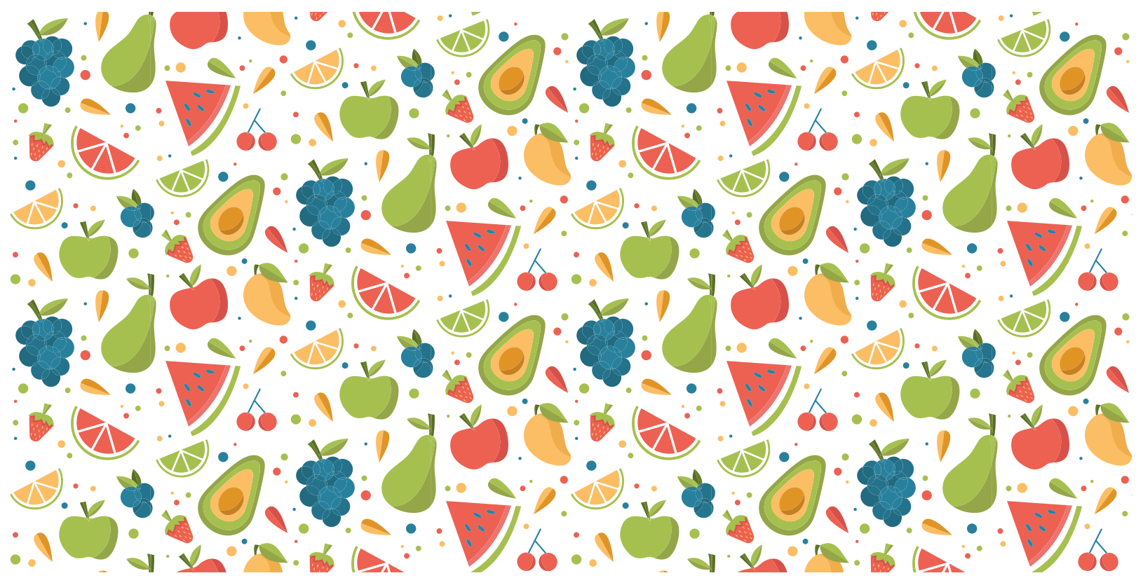 Tappeto pvc cucina motivi di frutta colorati - TenStickers