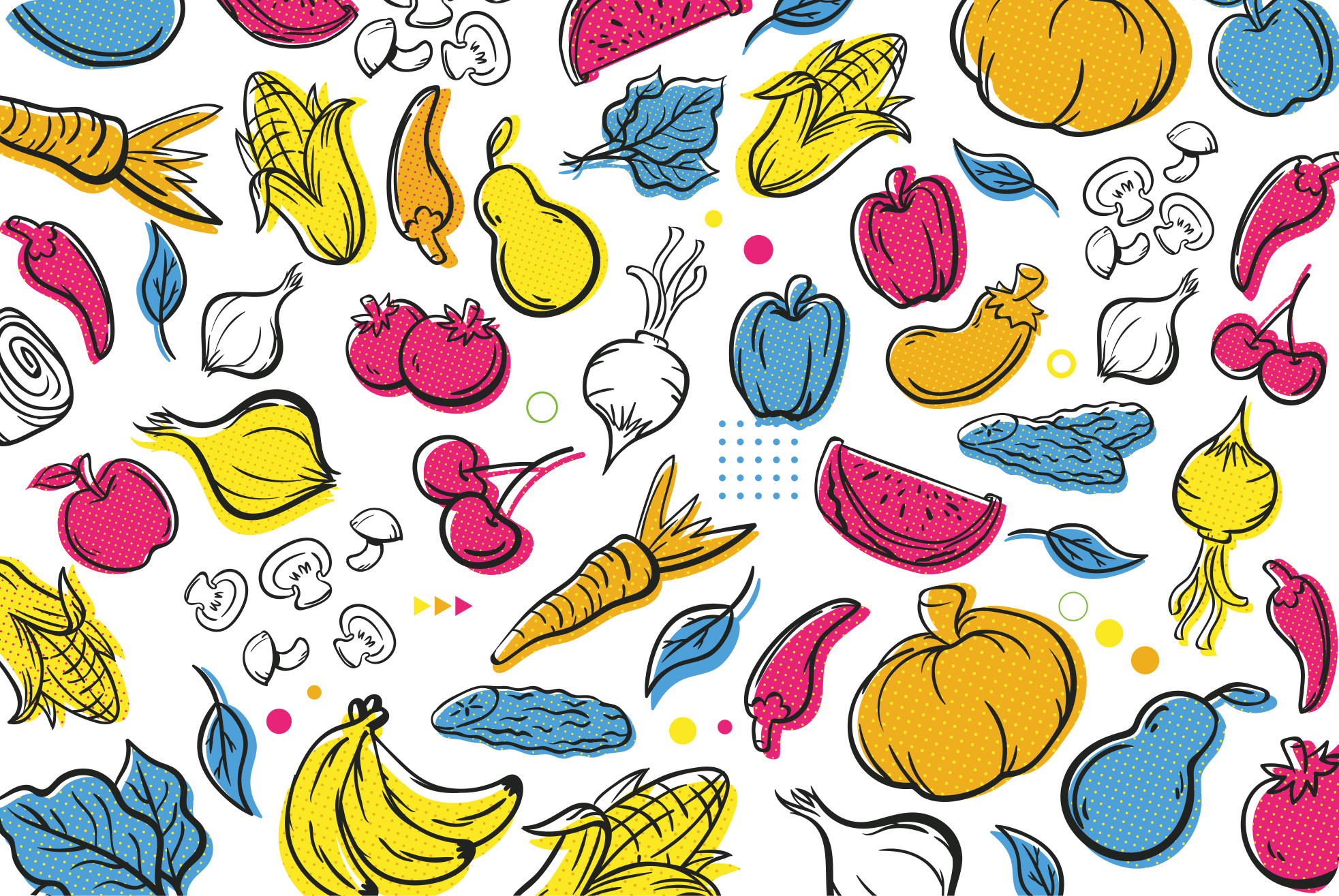 Tappeto pvc cucina illustrazione di frutta vibrante - TenStickers