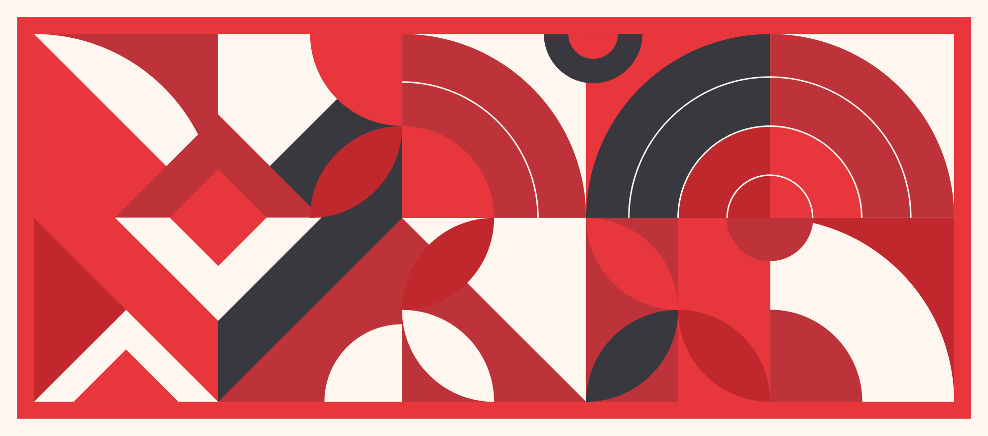 Tappeto in vinile geometrico Arte geometrica rossa - TenStickers