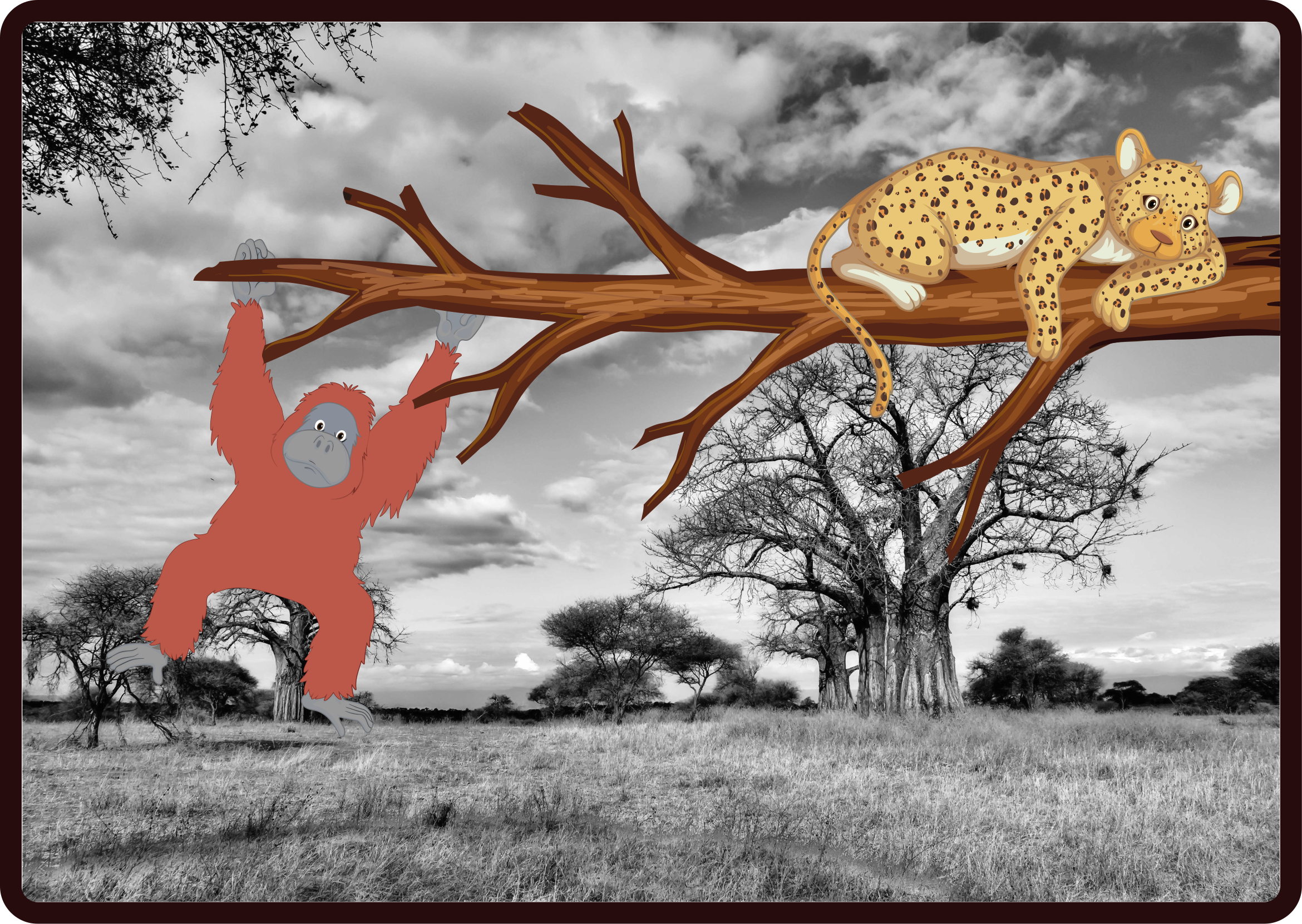 Tappeto vinile animali creature della giungla giocose - TenStickers