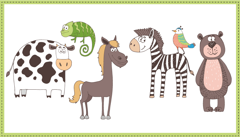 Tappeto vinile per bambini simpatici amici animali - TenStickers