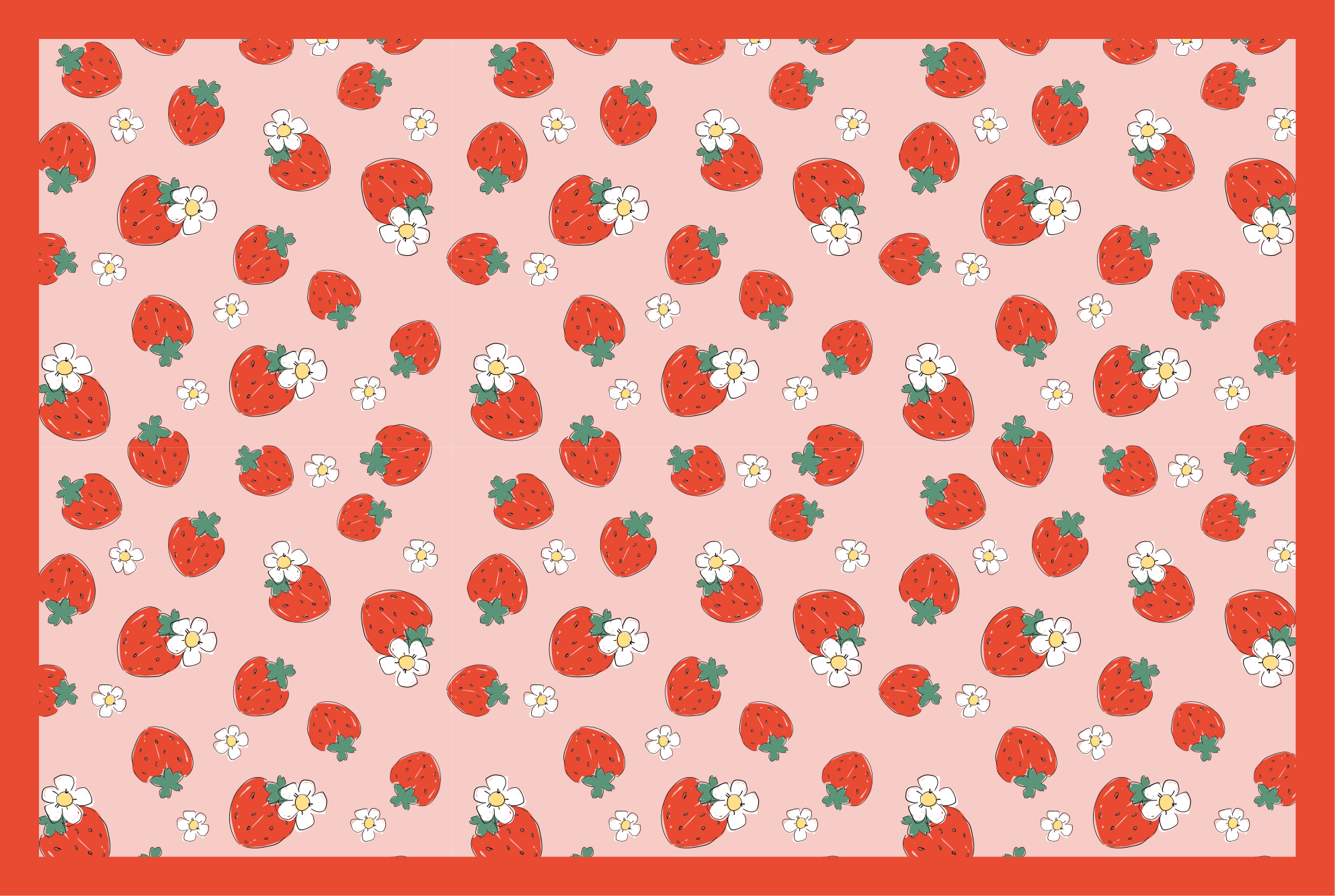 Tappeto vinile fiori motivo floreale a fragola - TenStickers