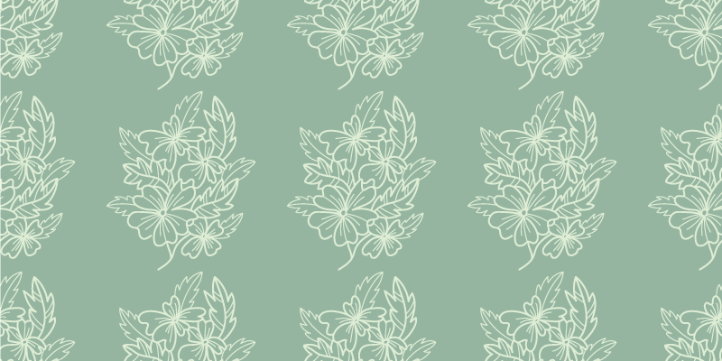 Tappeto vinile fiori elementi graziosi - TenStickers