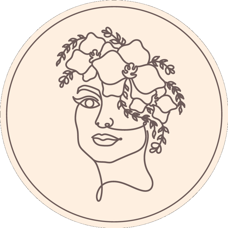 Tappeto vinile rotondo illustrazione di schizzo botanico - TenStickers