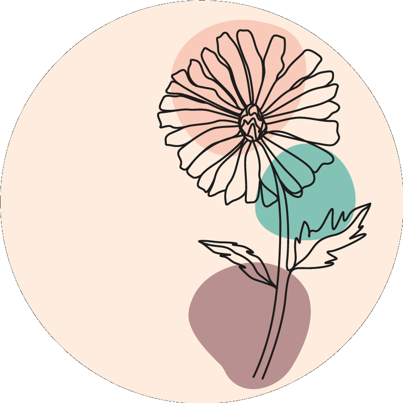 Tappeto vinile fiori elegante silhouette floreale - TenStickers