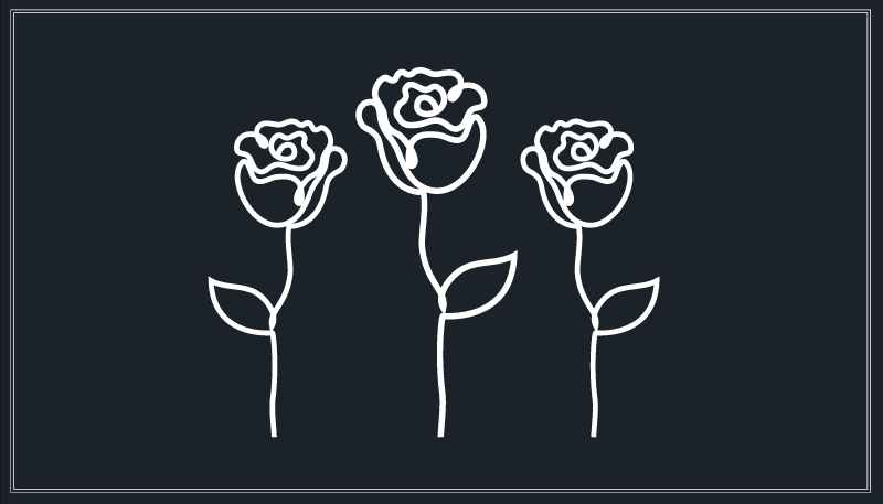 Tappeto vinile fiori rappresentazione di schizzo botanico - TenStickers