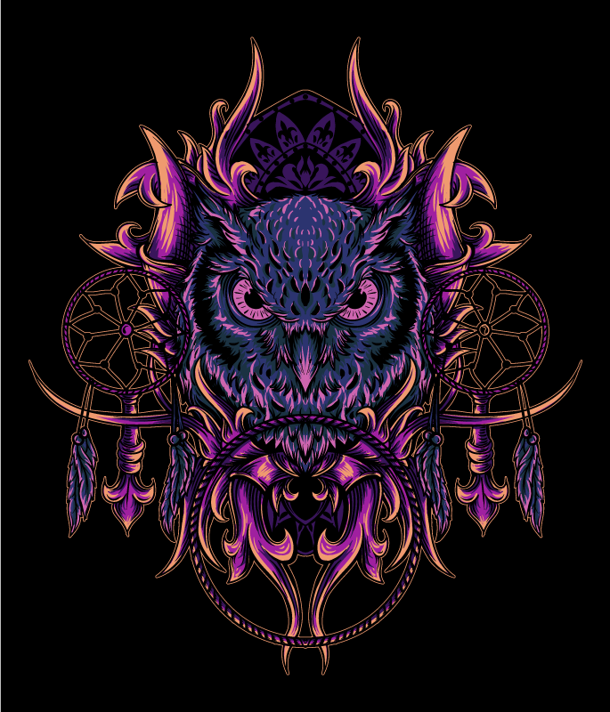 Tappeto vinile animali gufo acchiappasogni arte - TenStickers