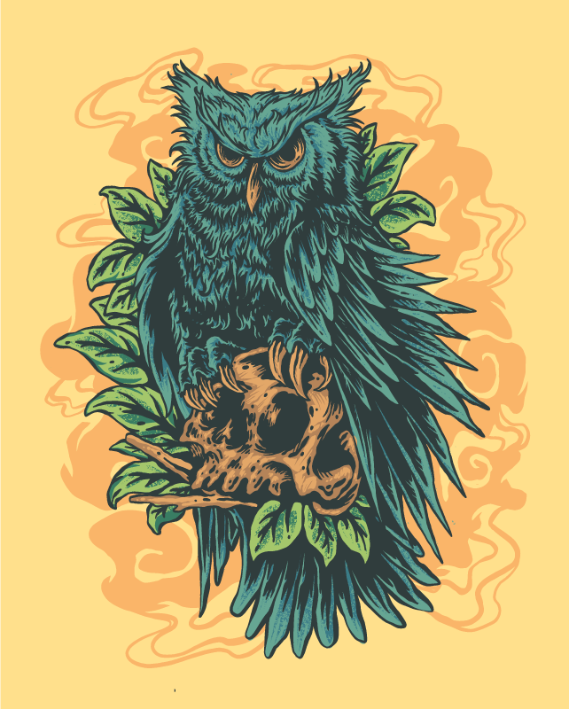 Tappeto vinile stampa animale arte mistica del gufo - TenStickers