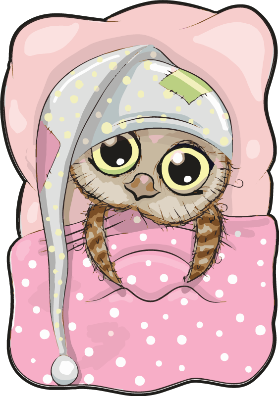 Tappeto vinile per bambini simpatico gufo addormentato - TenStickers