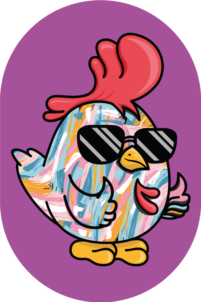 Tappeto vinile per bambini personaggio di pollo chic - TenStickers