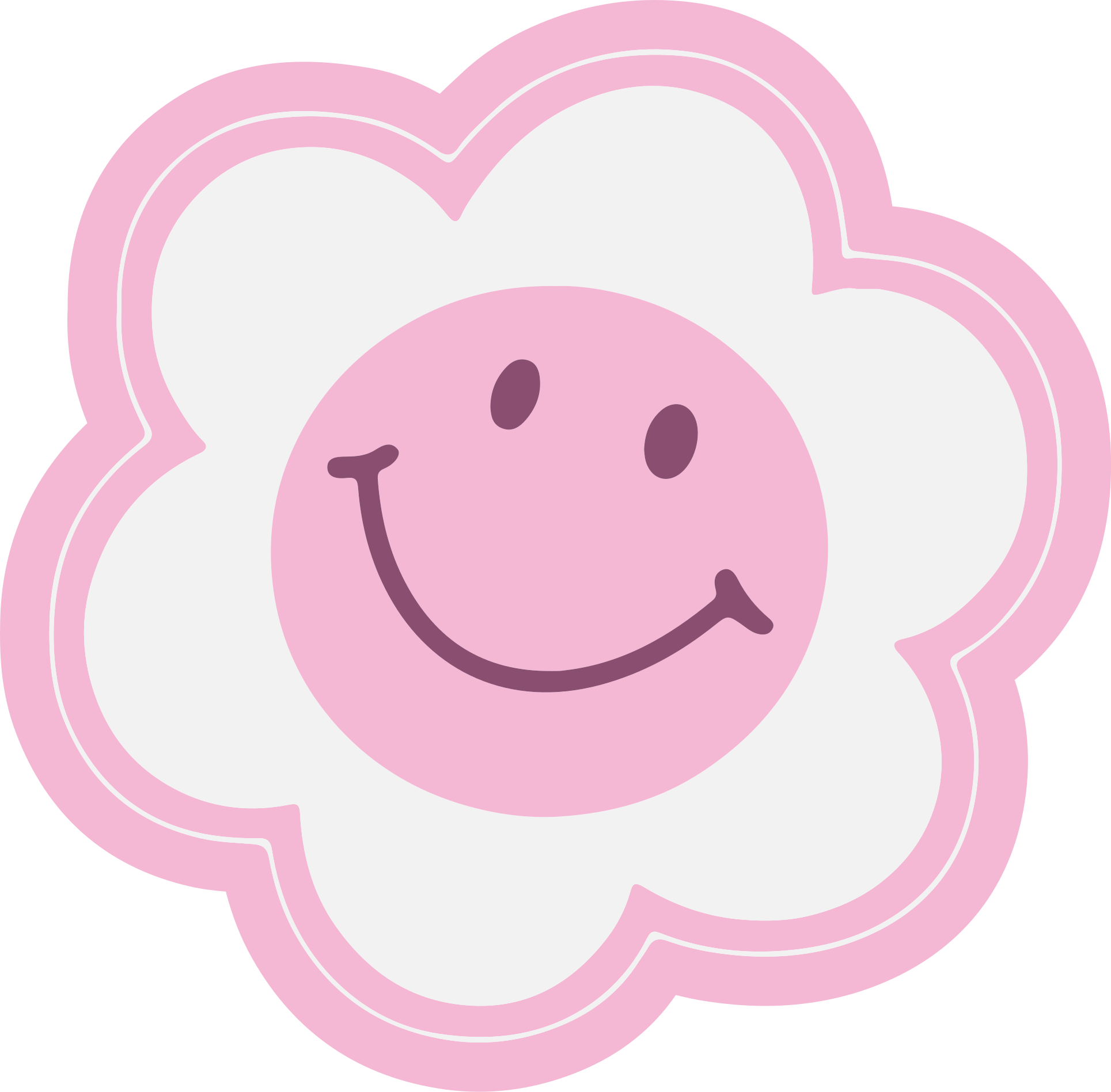 Tappeto vinile per ragazzi emblema floreale sorridente - TenStickers