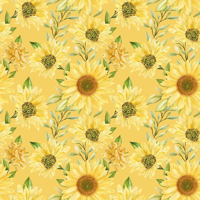 Tappeto vinile fiori emblema del girasole - TenStickers