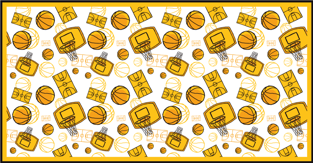 Tappeto vinile per ragazzi divertimento con il basket - TenStickers