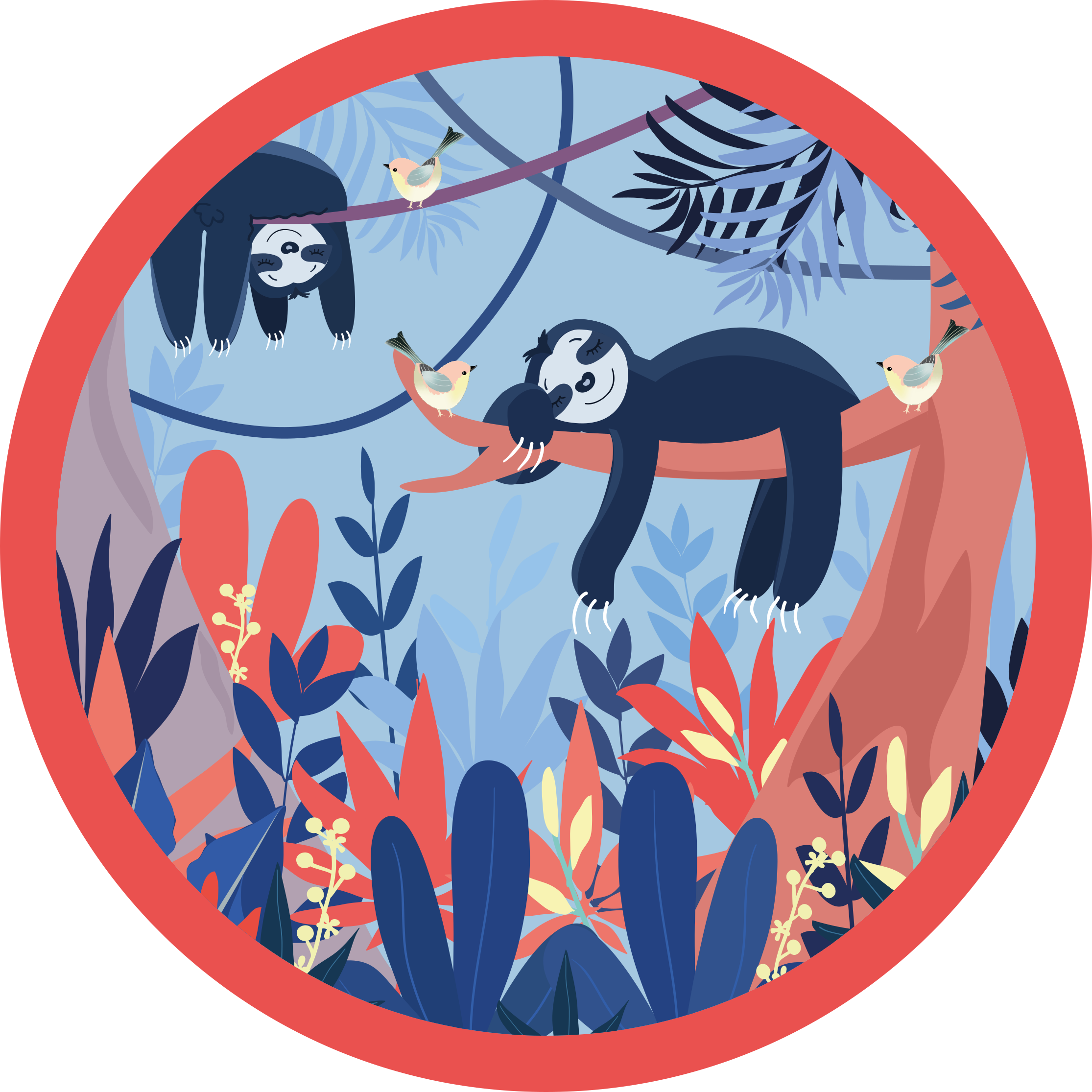 Tappeto vinile stampa animale scena giungla bradipo - TenStickers