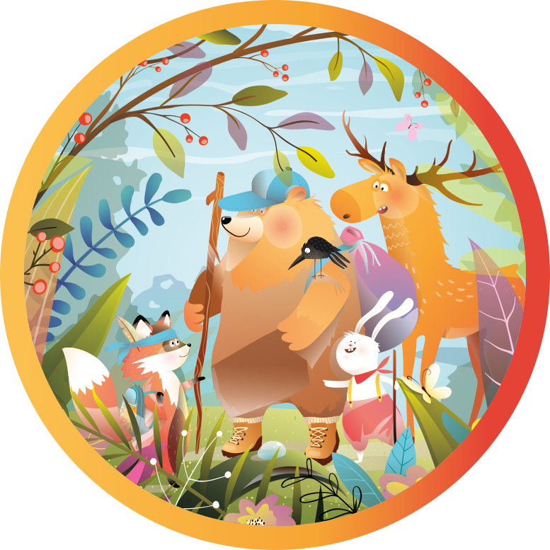 Tappeto vinile per bambini raduno di amici della foresta - TenStickers
