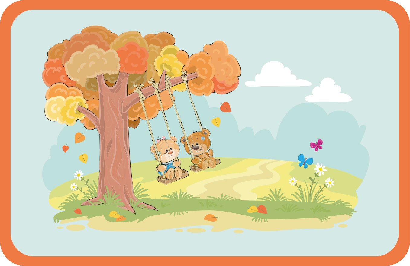 Tappeto vinile per bambini orsetti sulle altalene - TenStickers