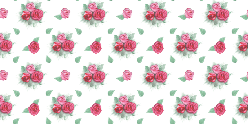 Tappeto vinile fiori set di rose - TenStickers