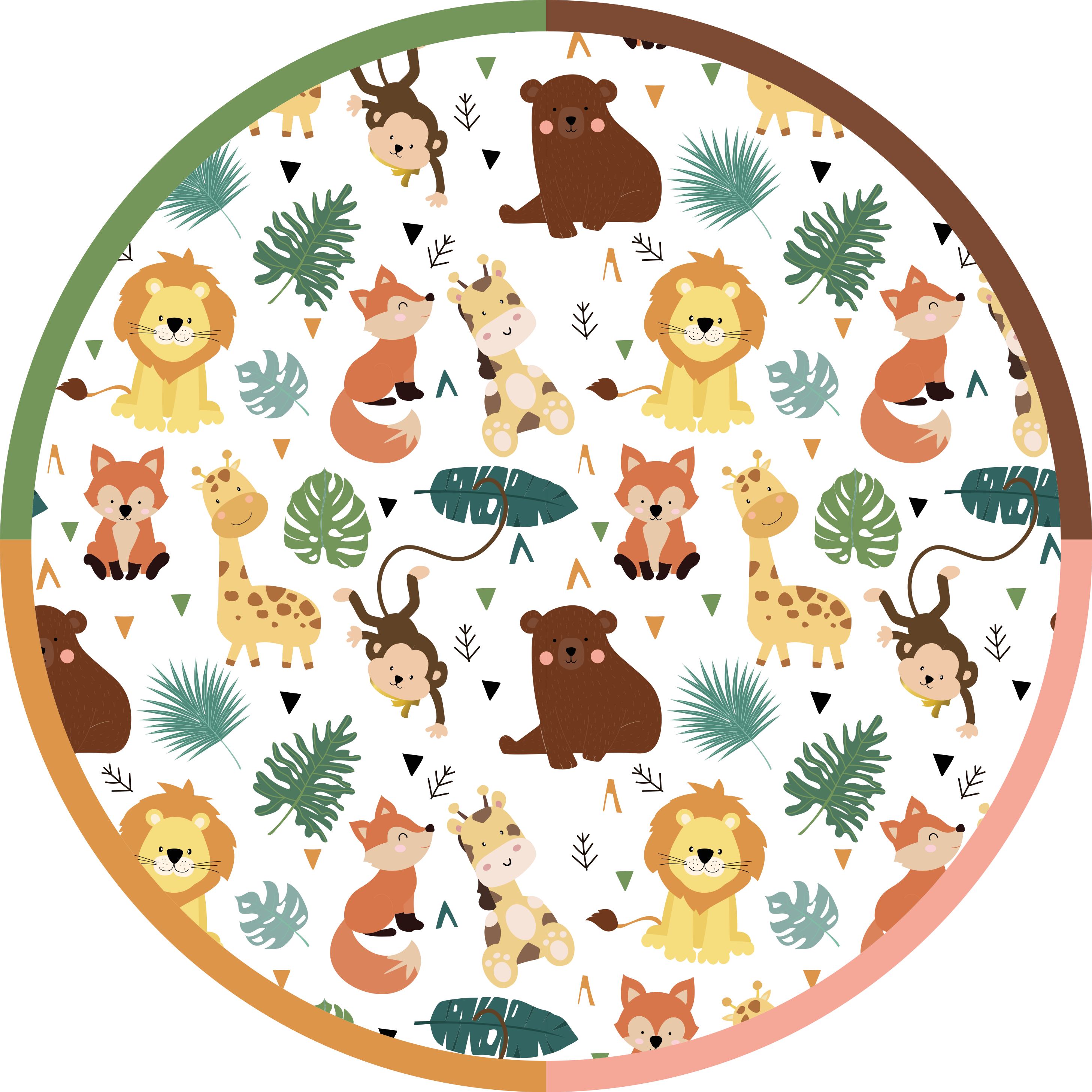 Tappeto vinile animali amici colorati della giungla - TenStickers