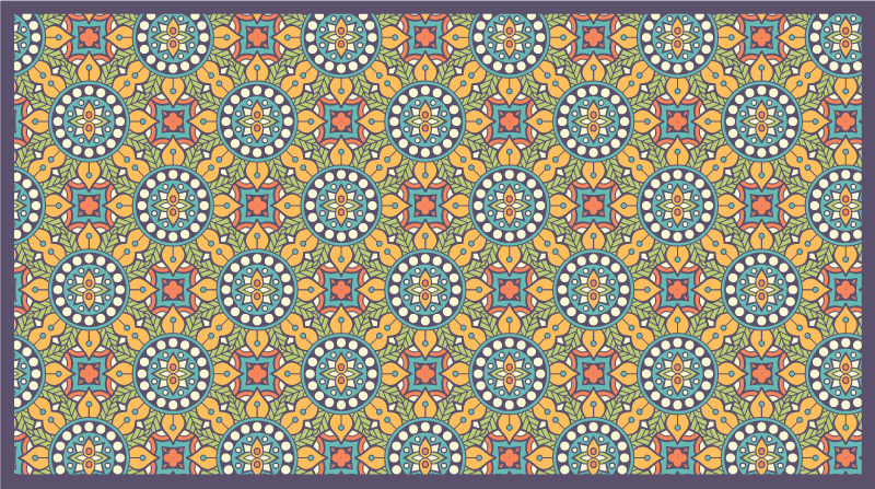 Tappeto vinile mosaico composizione gialla colorata - TenStickers