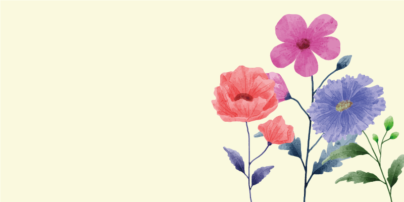 Tappeto vinile fiori composizione botanica vibrante - TenStickers