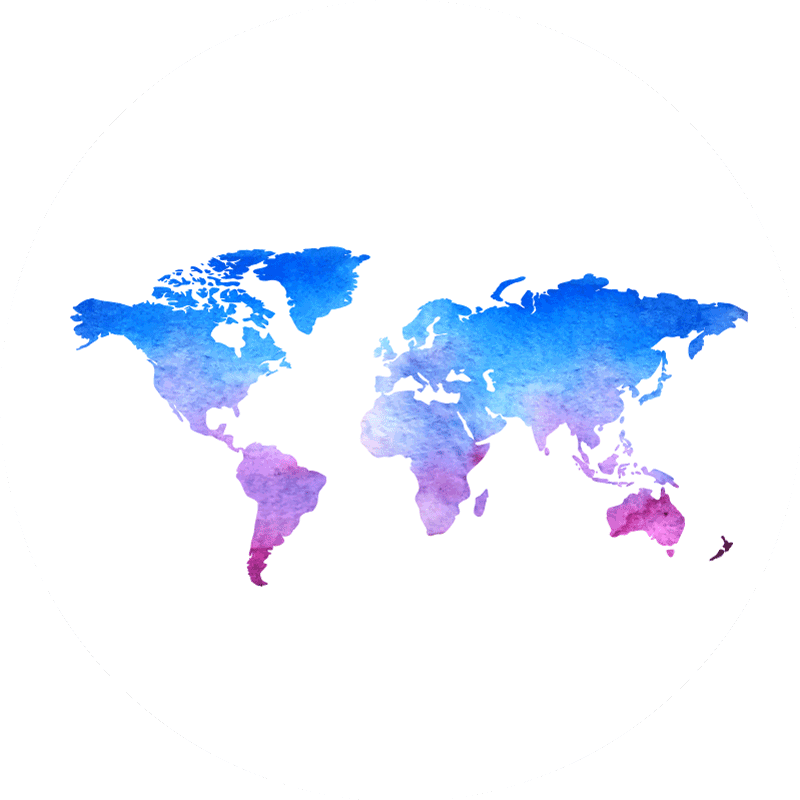 Tappeto vinile mappamondo texture circolare ad acquerello. - TenStickers