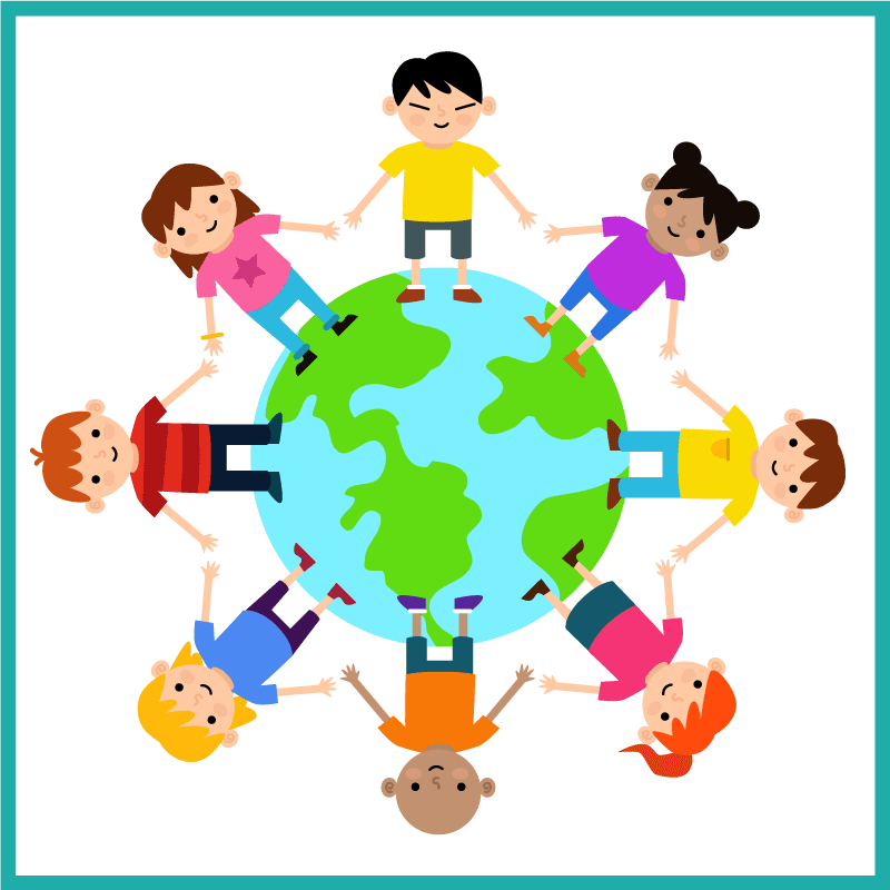 Tappeto vinile per bambini mondo che si tiene per mano - TenStickers