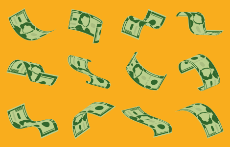 Tappeto vinile moderno modello di flusso di denaro - TenStickers