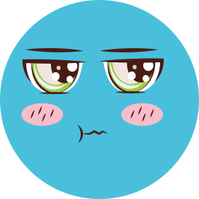 Tappeto vinile rotondo faccina triste dei cartoni animati - TenStickers