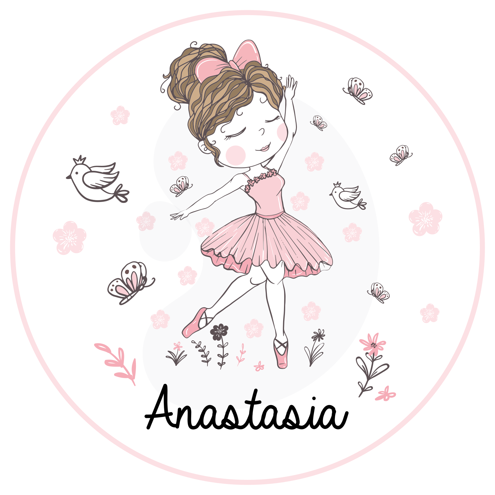 Tappeto vinile con nome ballerina - TenStickers
