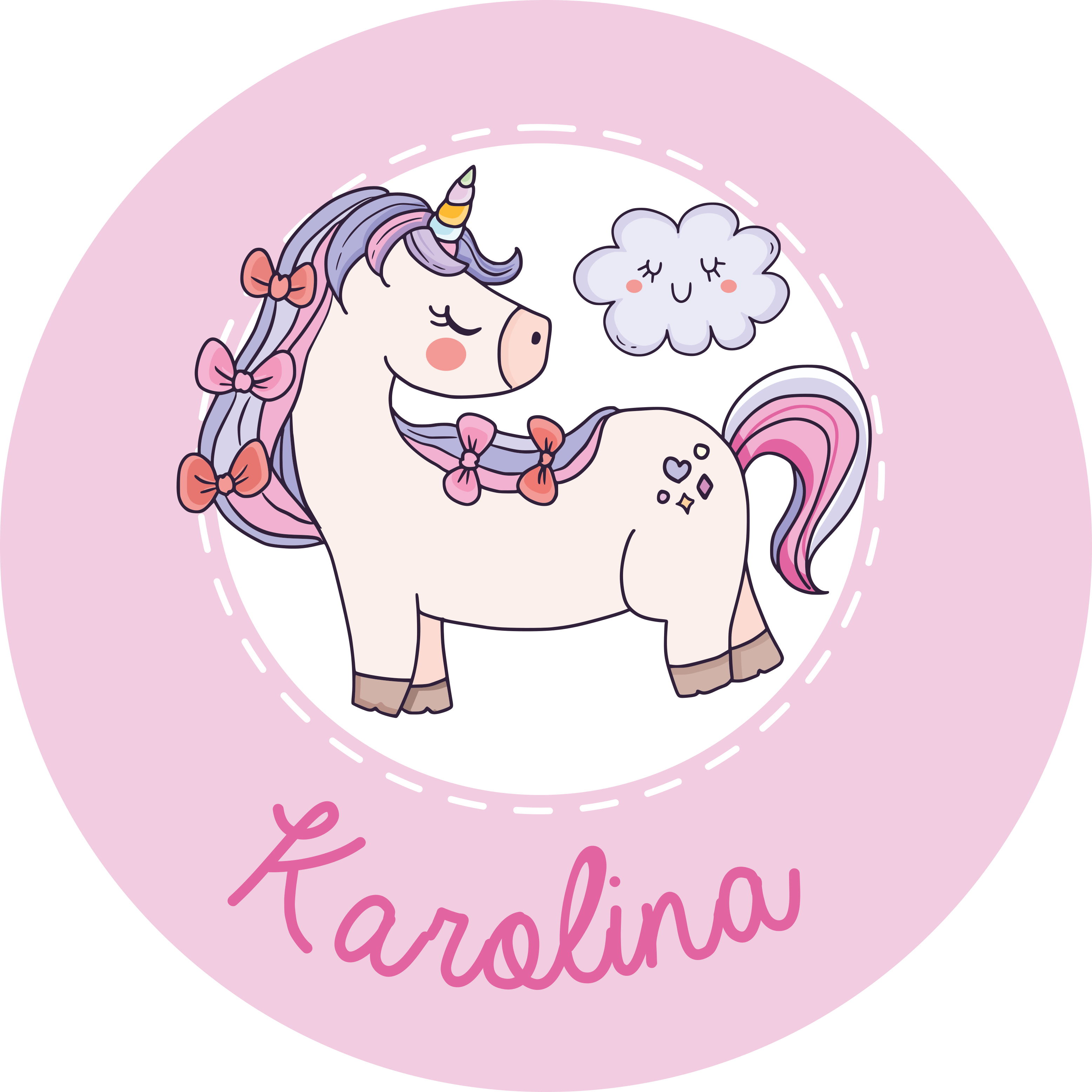 Tappeto vinile con nome unicorno - TenStickers
