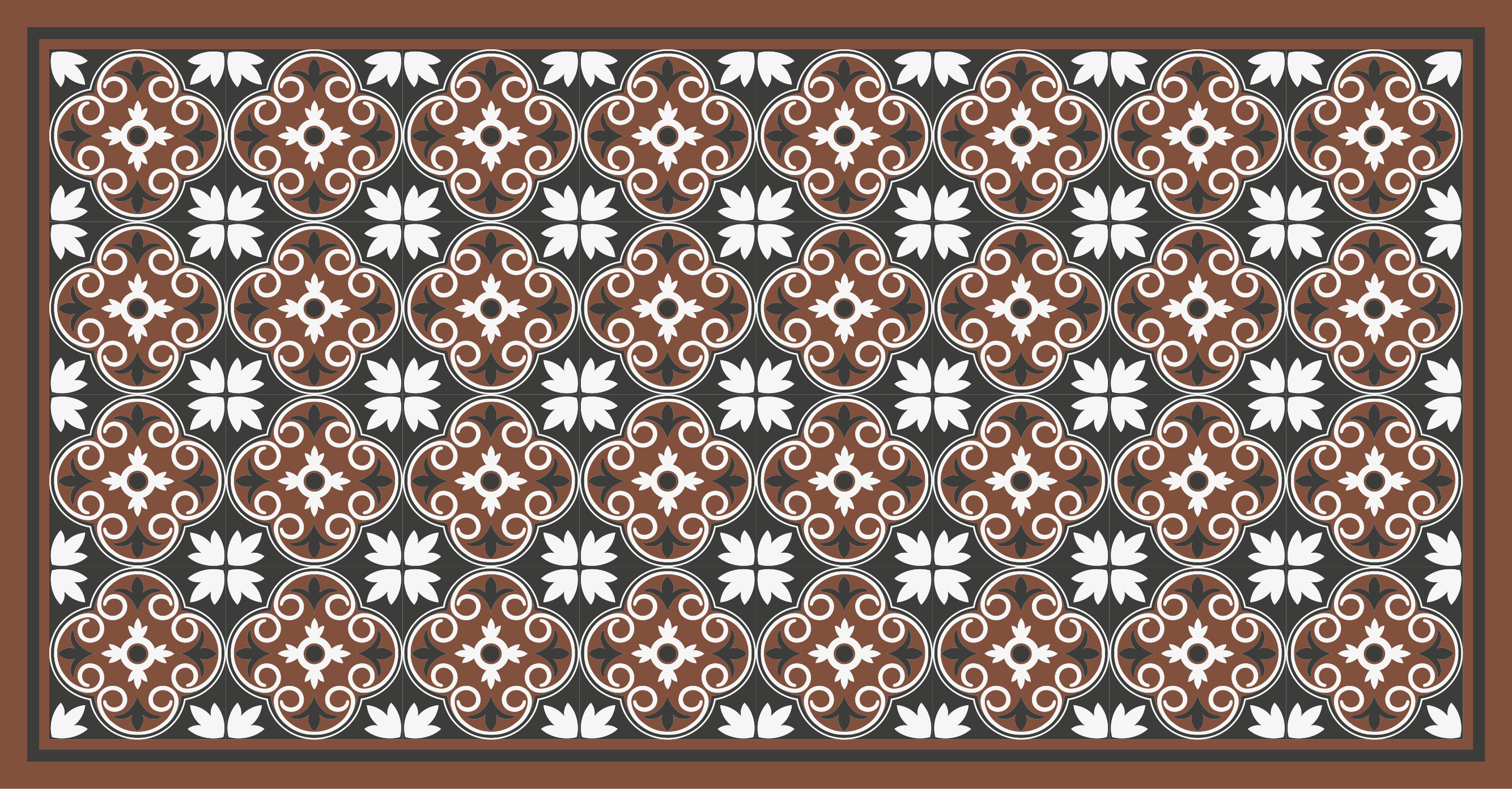 Tappeto vinile mosaico composizione floreale complessa - TenStickers