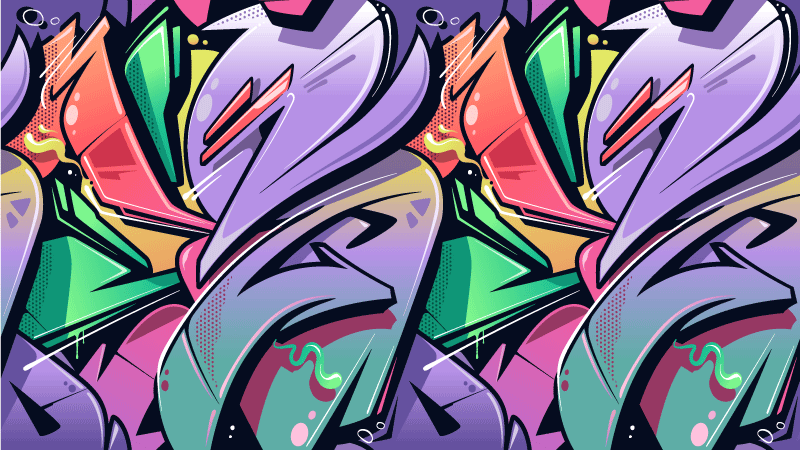 Tappeto vinile per ragazzi flusso di grafite vibrante - TenStickers