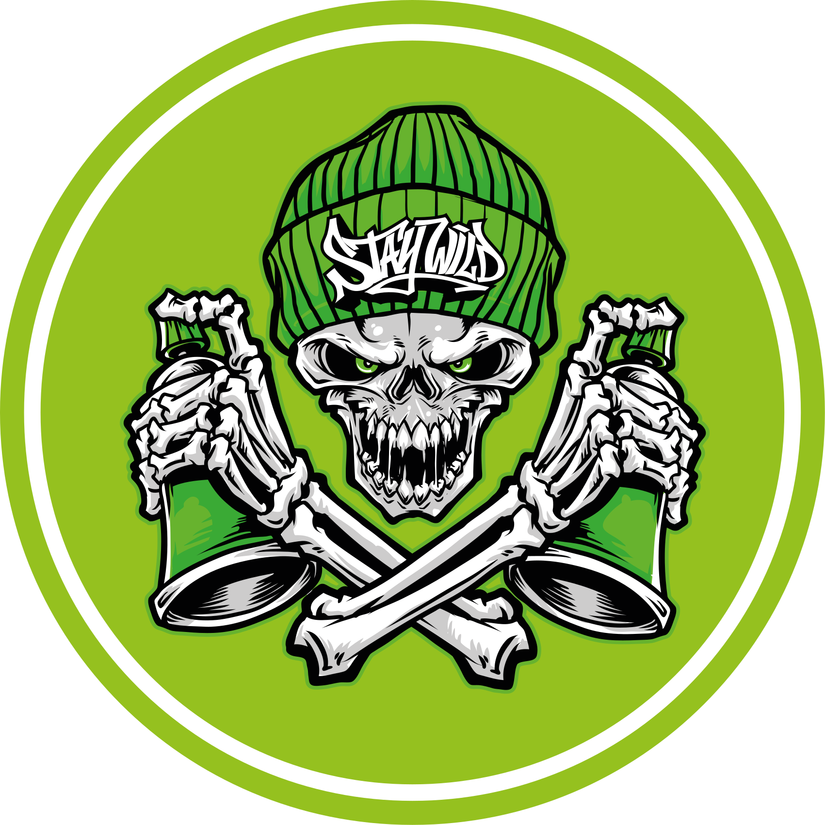 Tappeto vinile rotondo teschio e bevande - TenStickers