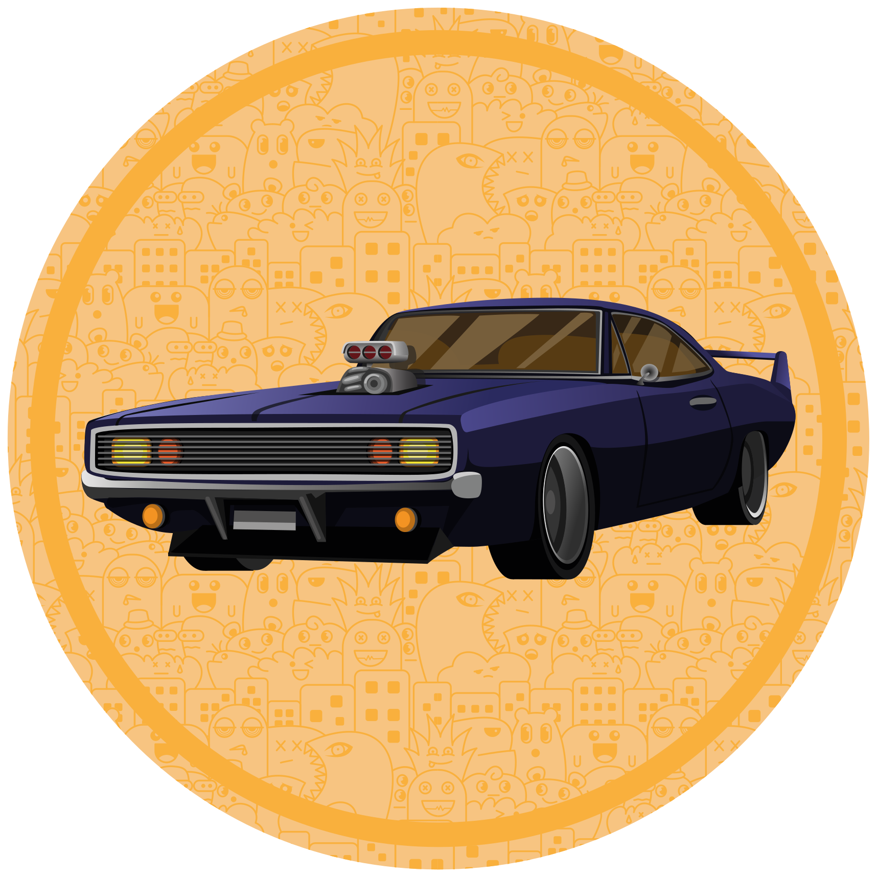 Tappeto vinile per ragazzi muscle car classica - TenStickers
